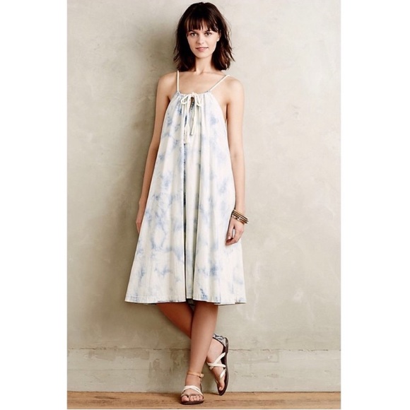 Anthropologie Holding Horses Chambray Tie Dye Swing Dress - Picture 3 of 15